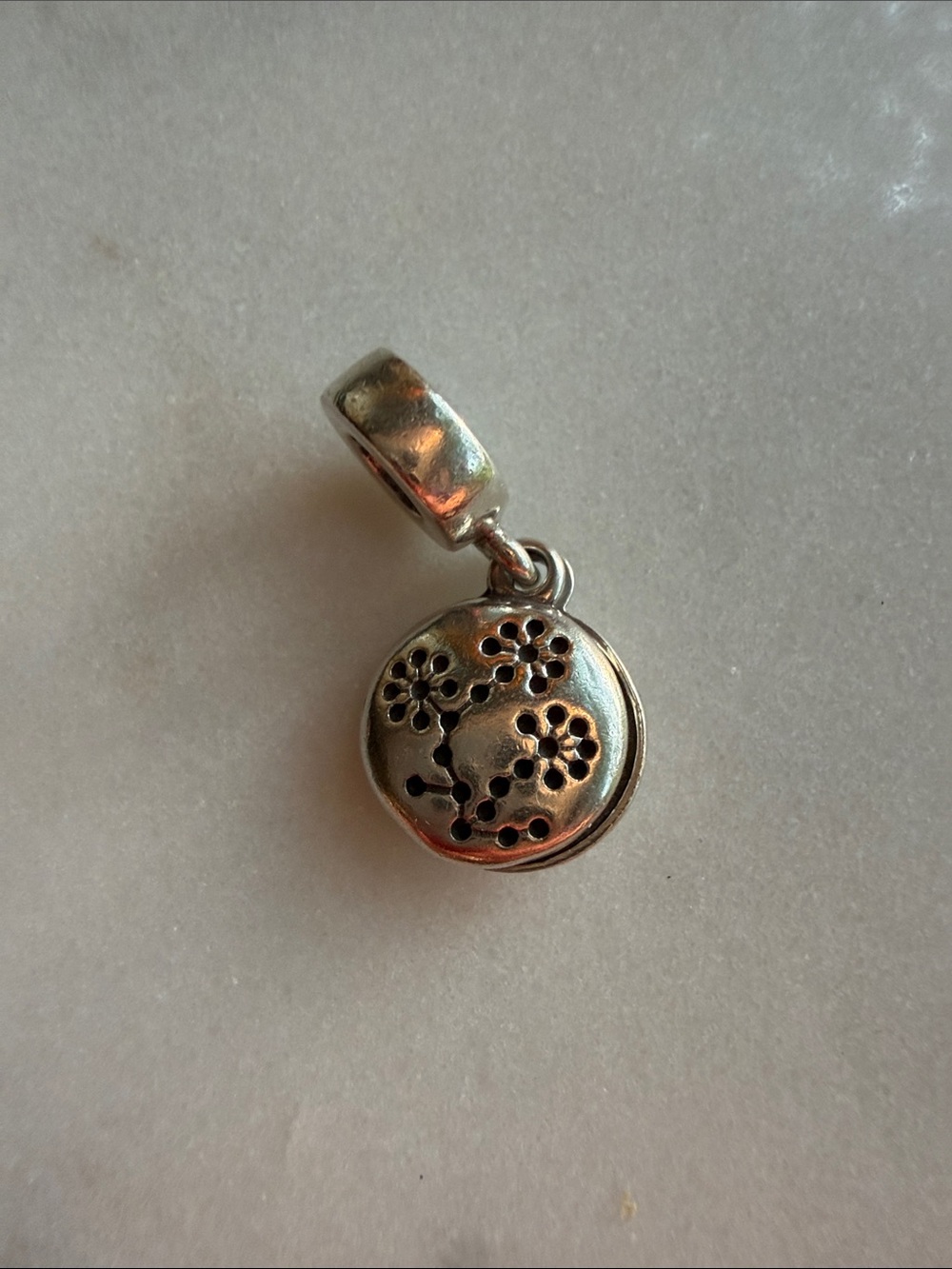 Pandora retired Lucerne Flower Breast Cancer Awareness Charm